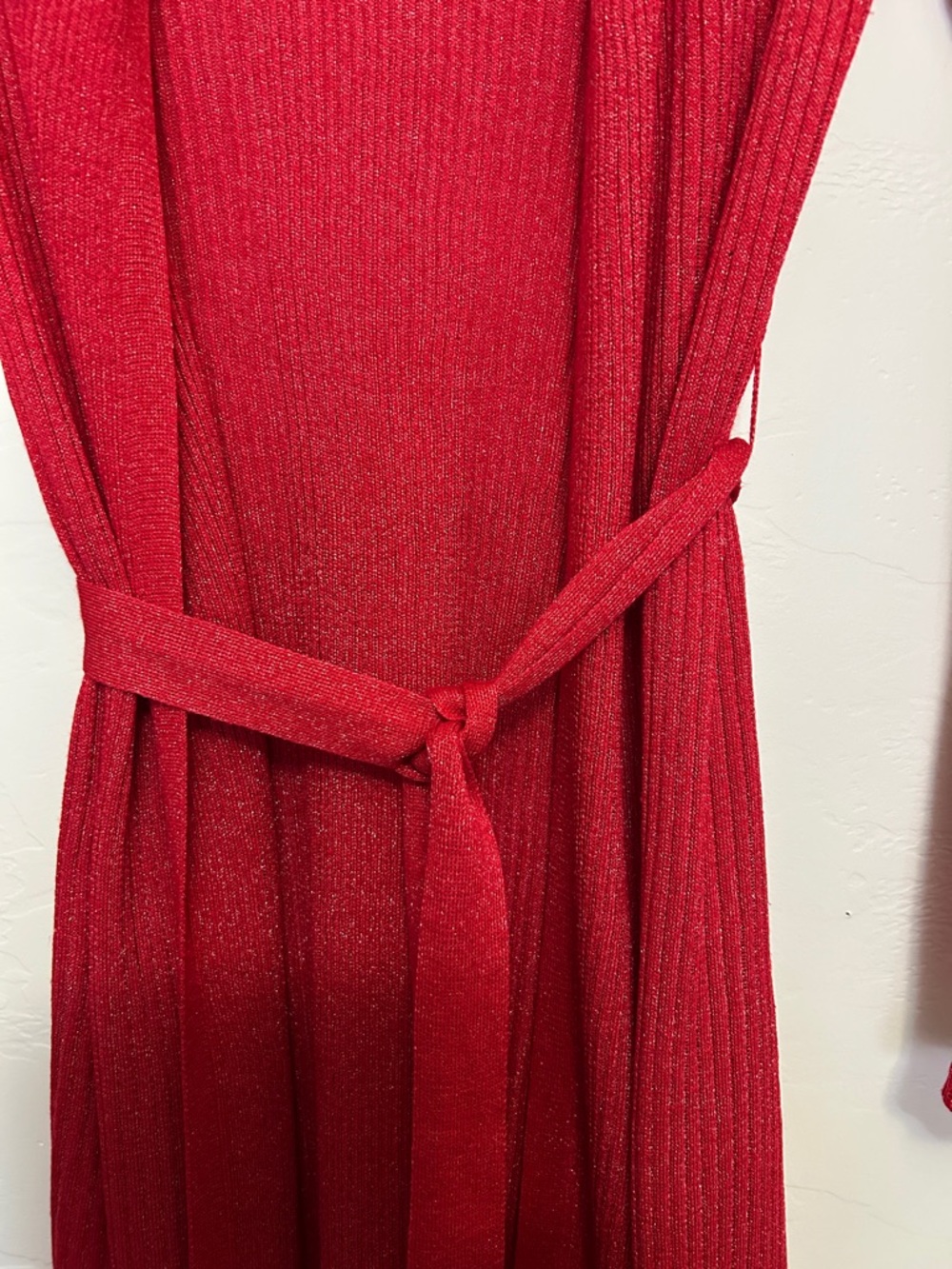 WHBM Vibrant Red Ribbed Belted Duster XS - Picture 4 of 10